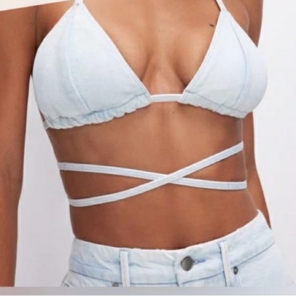 GLight Blue Strappy Women's Top